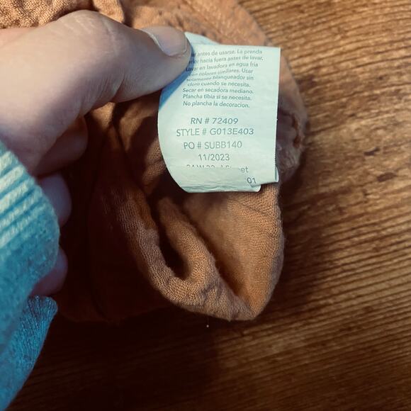 Rabbit + Bear Brown Organic Cotton Gauze Short Sleeve Button Up Shirt Baby 24M - Picture 7 of 8